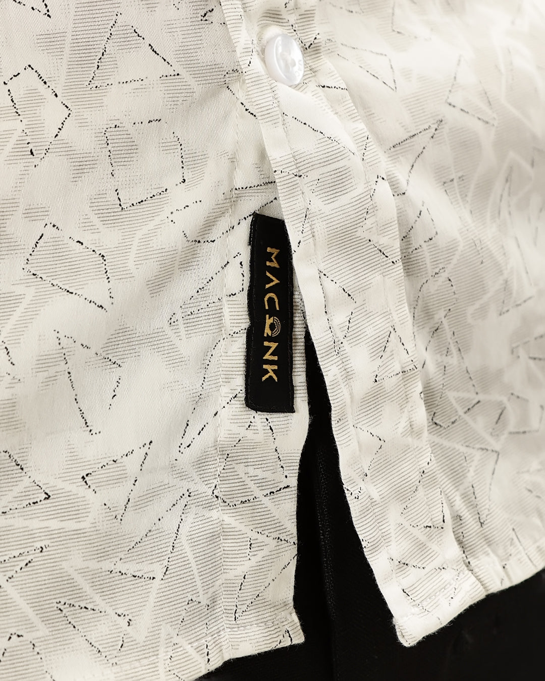 Velin- Regular Fit Satin Geometric Print Shirt