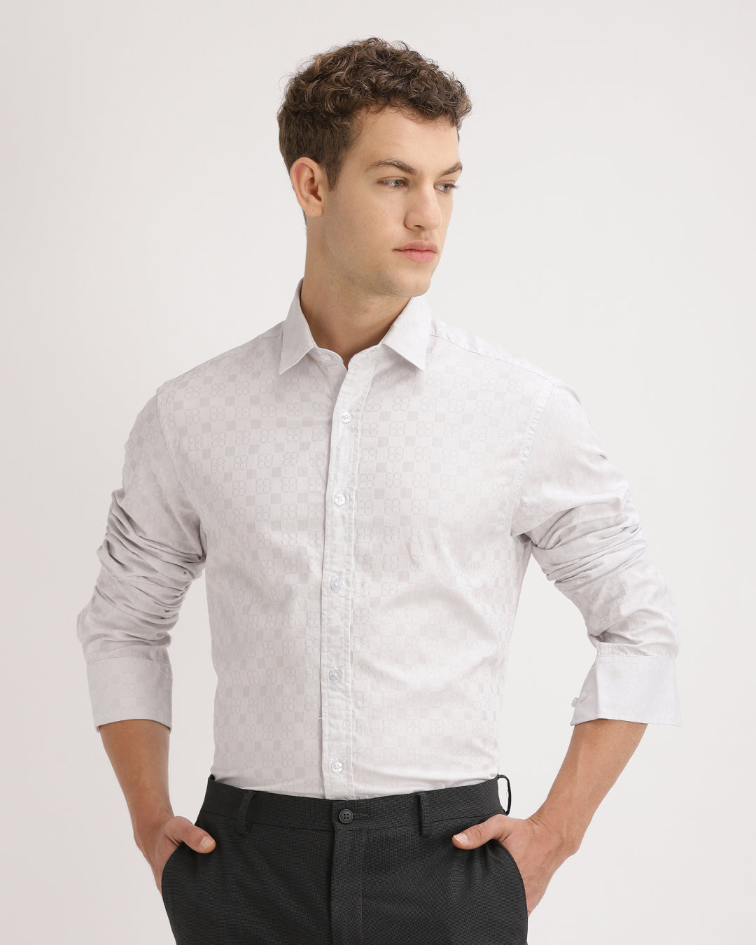 Torin - Regular Fit Dobby Geometric Print Shirt