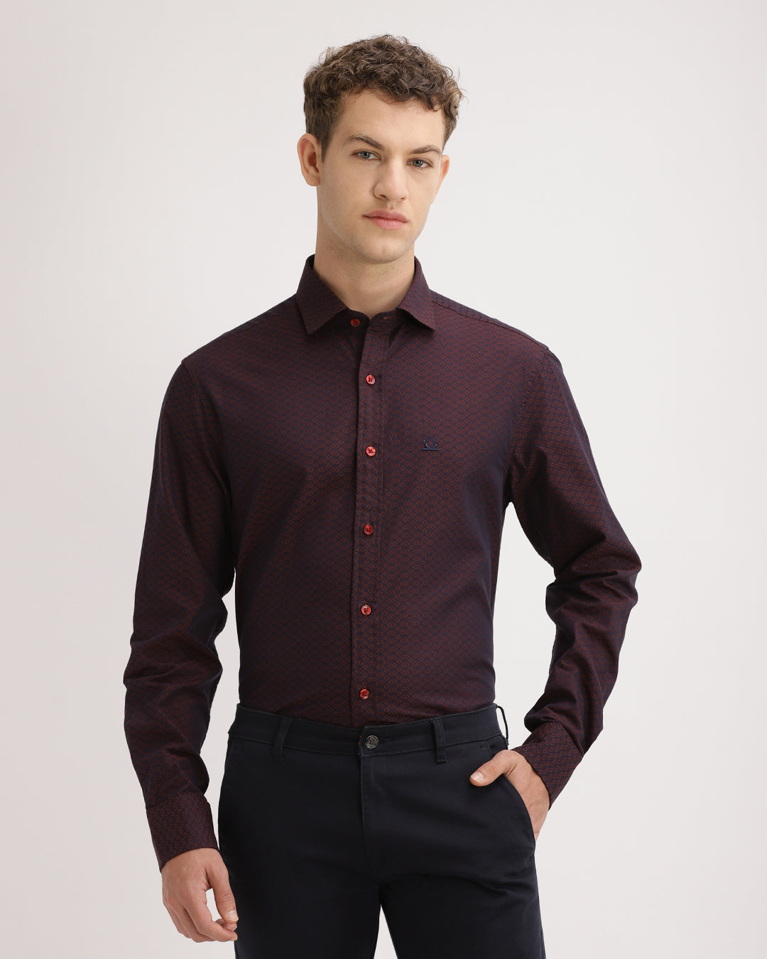 Torin - Regular Fit Dobby Geometric Print Shirt