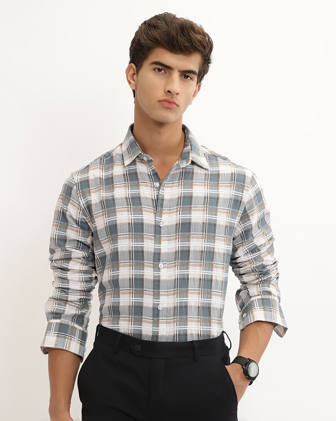 Torin - Regular Fit Dobby Checked Shirt
