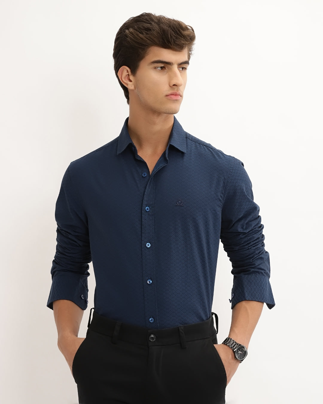 Torin - Regular Fit Dobby Geometric Print Shirt