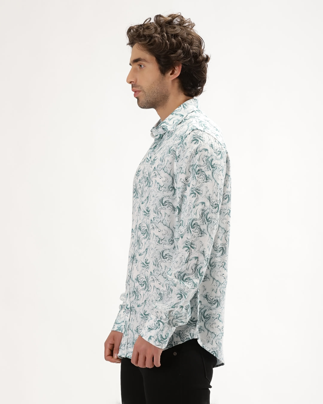 Cirex - Regular Fit Viscose Abstract Print Shirt