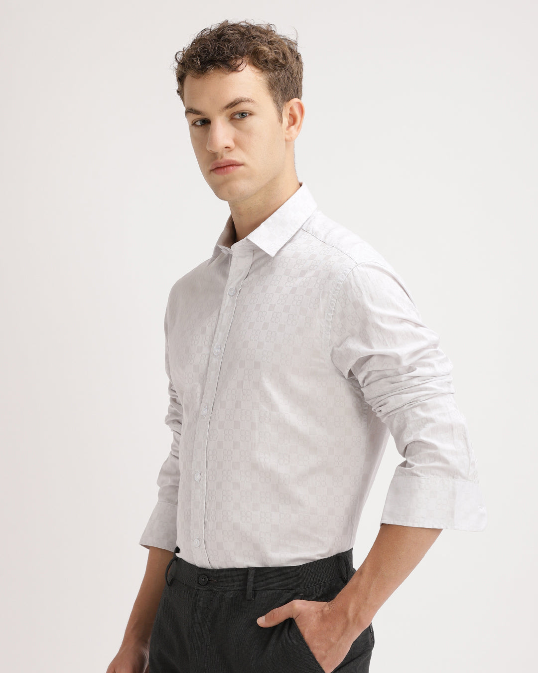 Torin - Regular Fit Dobby Geometric Print Shirt