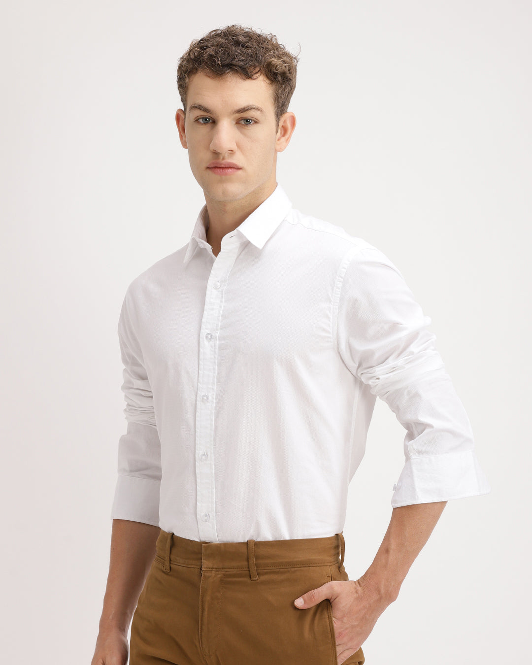 Drixel- Regular Fit Satin Plain Shirt