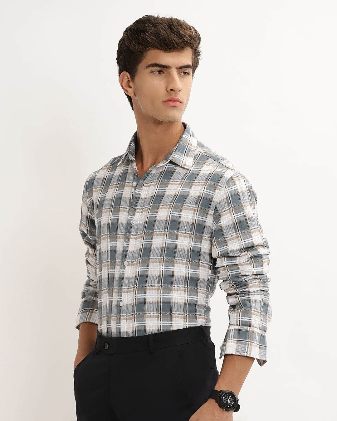 Torin - Regular Fit Dobby Checked Shirt