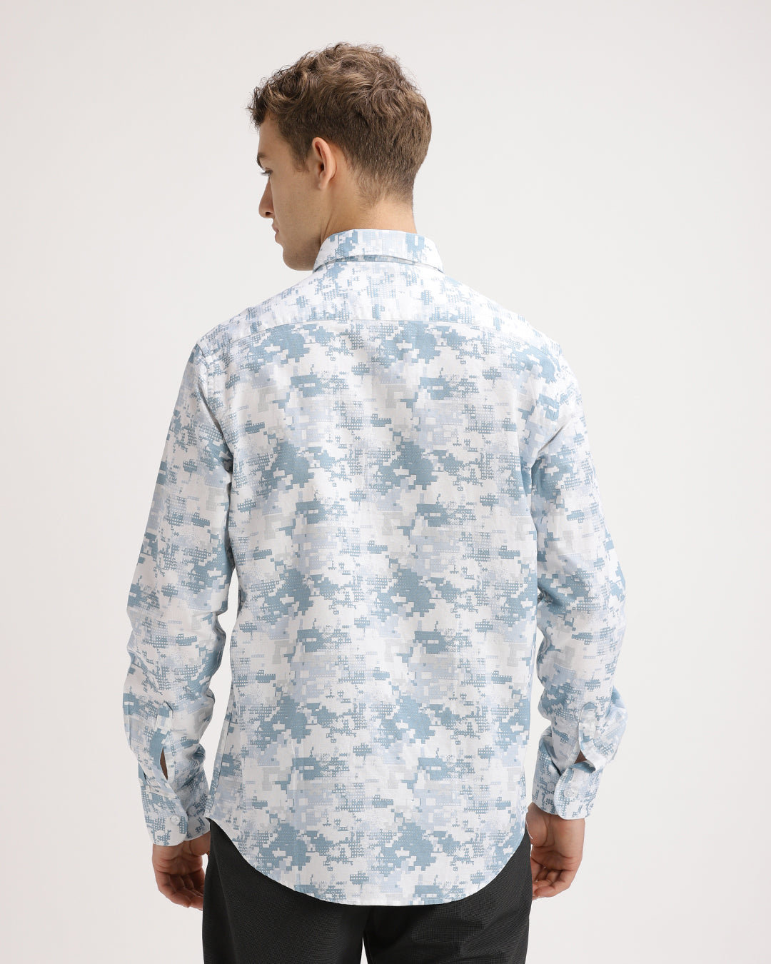 Oxlen - Regular Fit Abstract Print Shirt