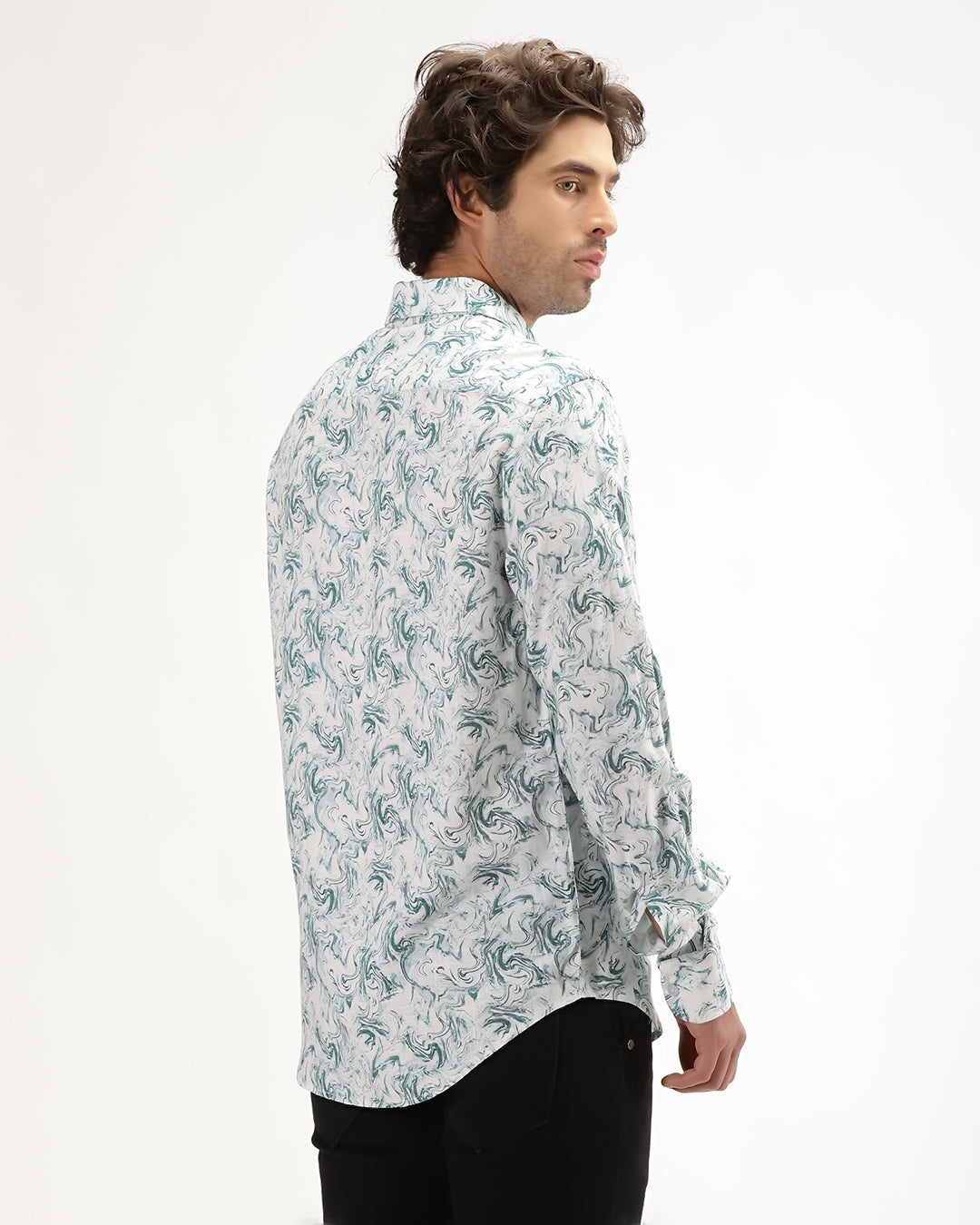 Cirex - Regular Fit Viscose Abstract Print Shirt