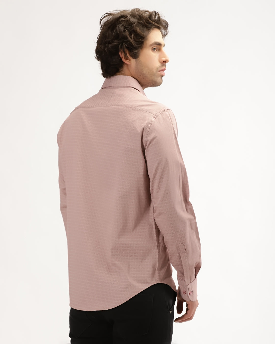 Velin- Regular Fit Satin Geometric Print Shirt