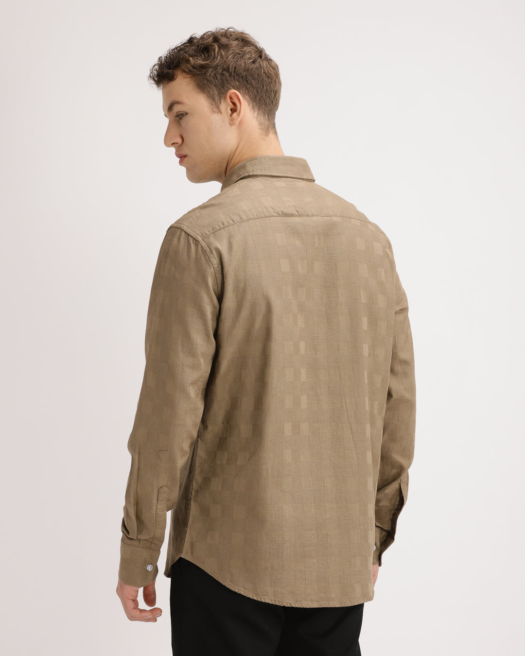 Rivon - Regular Fit Dobby Checked Shirt