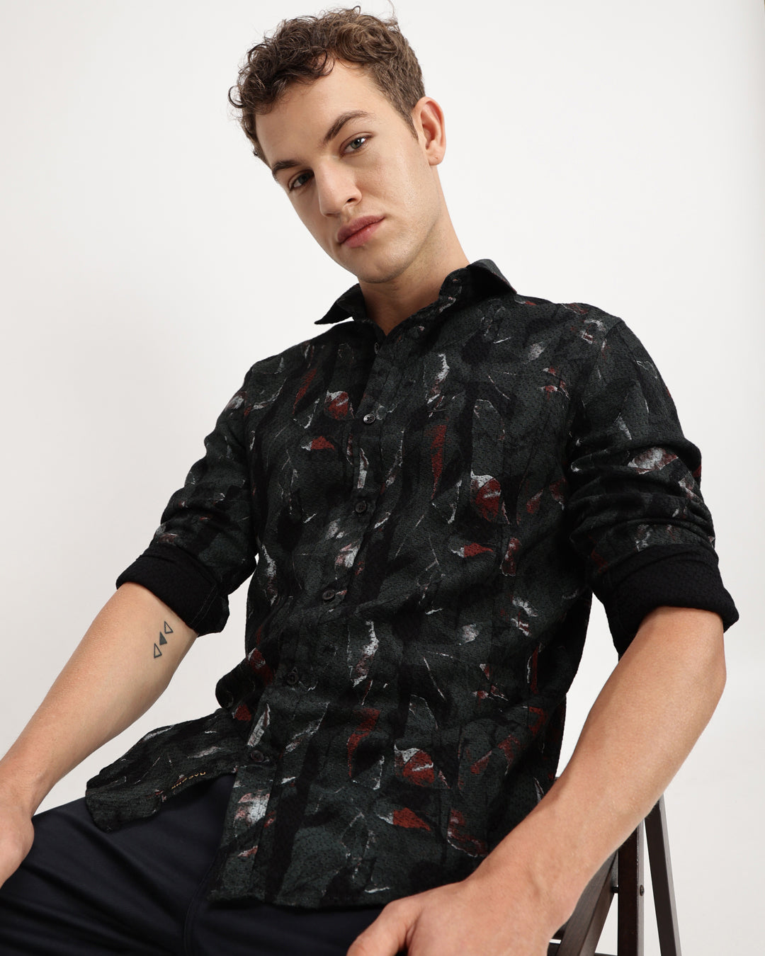Torin - Regular Fit Dobby Geometric Print Shirt