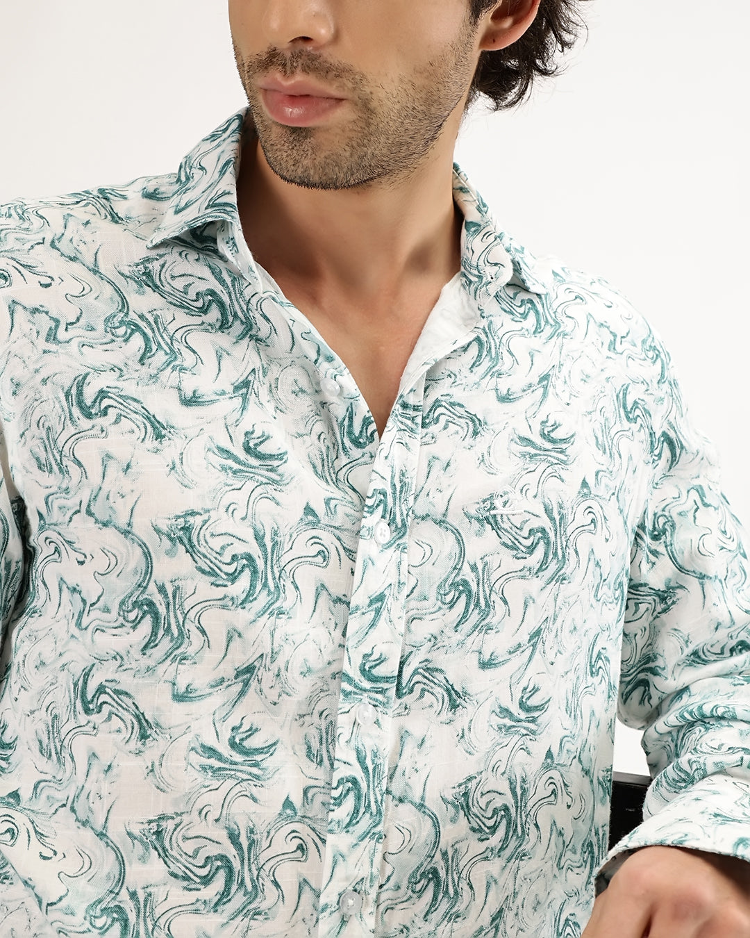 Cirex - Regular Fit Viscose Abstract Print Shirt