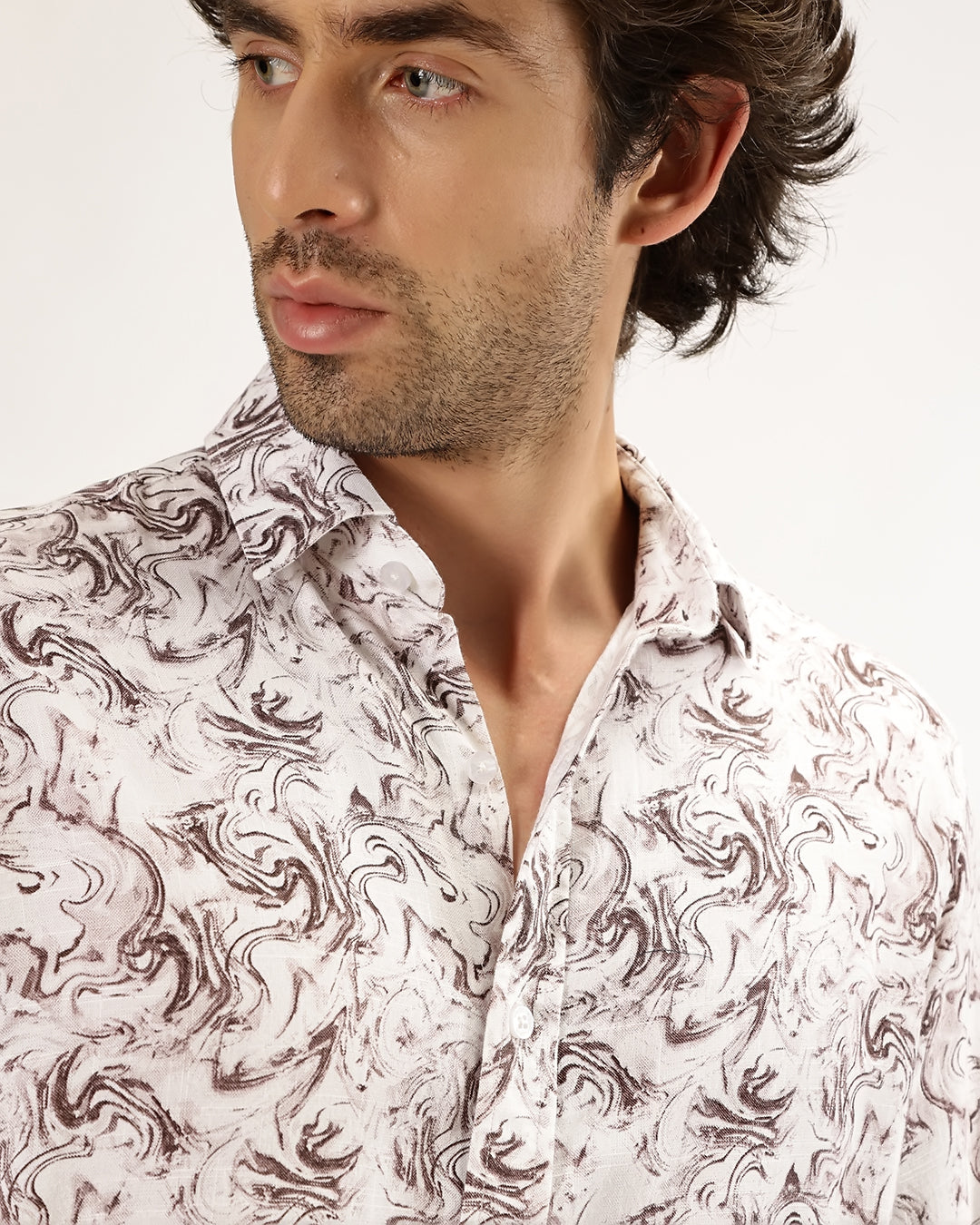 Cirex - Regular Fit Viscose Abstract Print Shirt