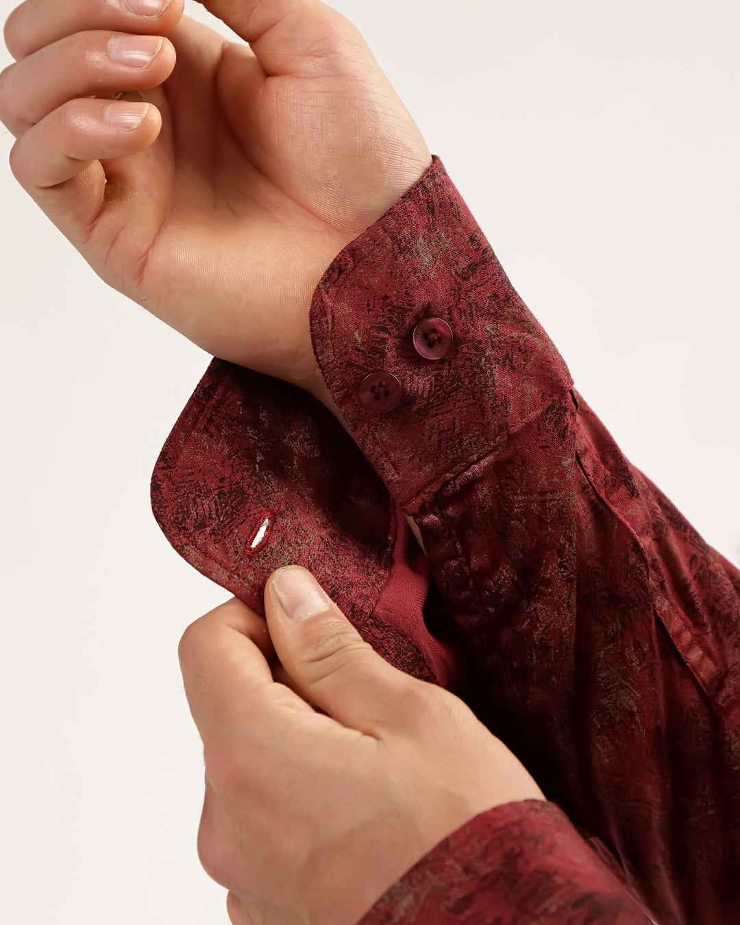 Velin- Regular Fit Satin Abstract Print Shirt