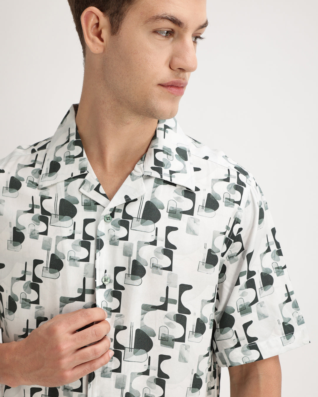 Cirex - Regular Fit Viscose Abstract Print Shirt