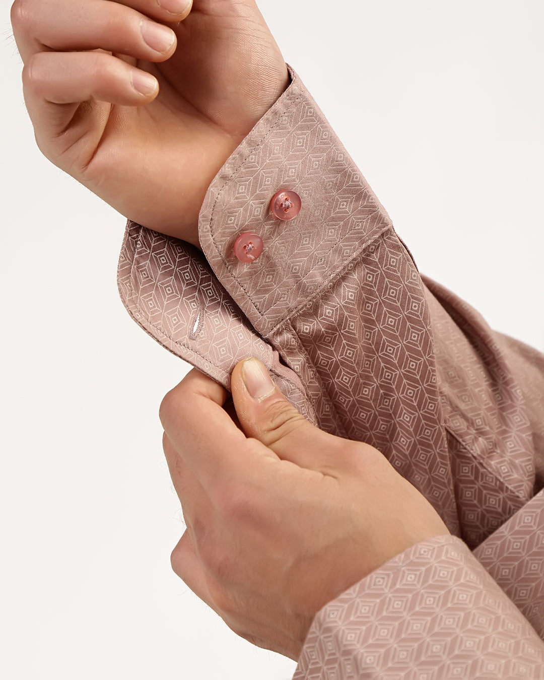 Velin- Regular Fit Satin Geometric Print Shirt