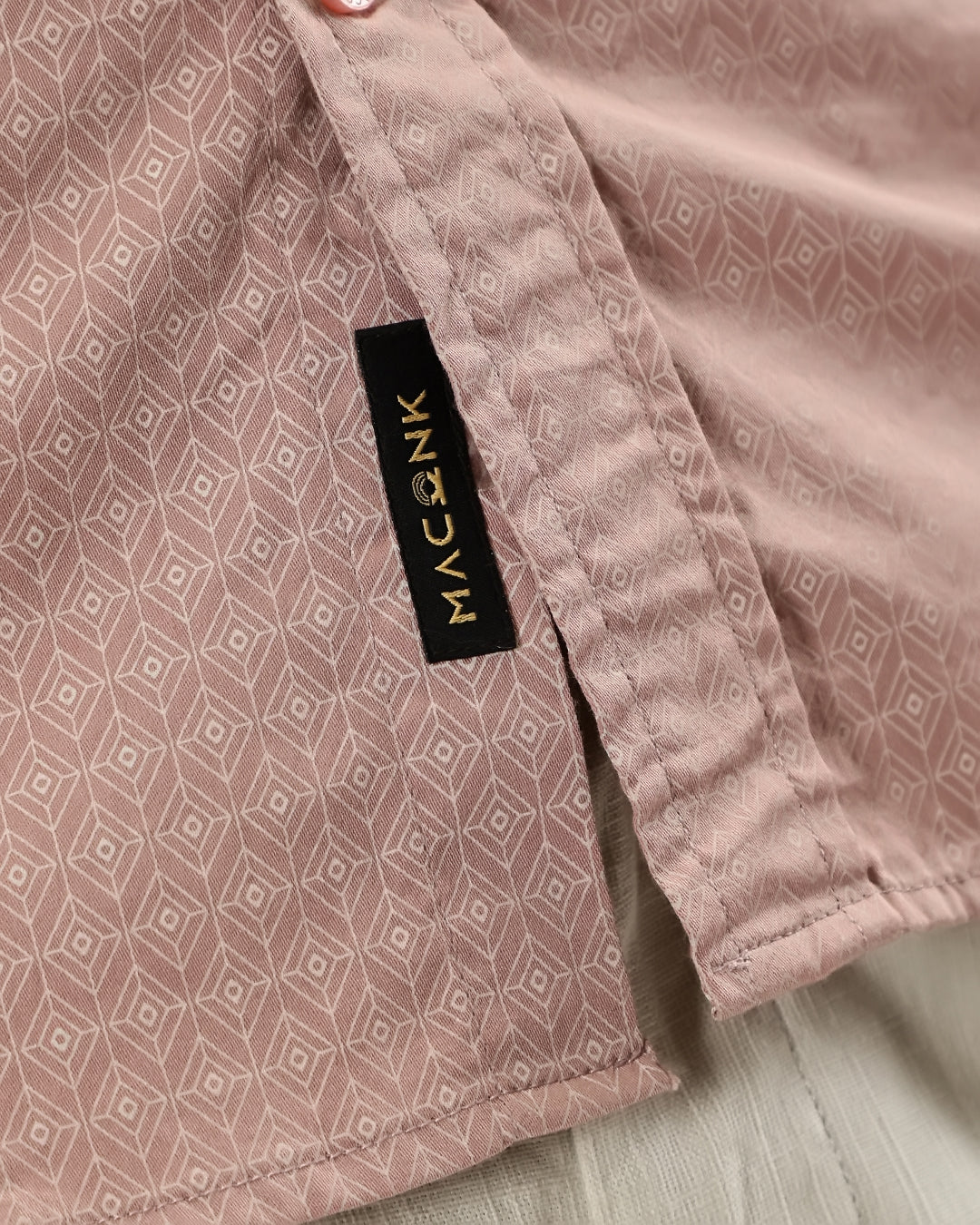 Velin- Regular Fit Satin Geometric Print Shirt