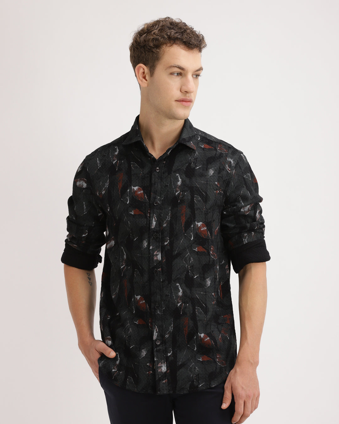 Torin - Regular Fit Dobby Geometric Print Shirt
