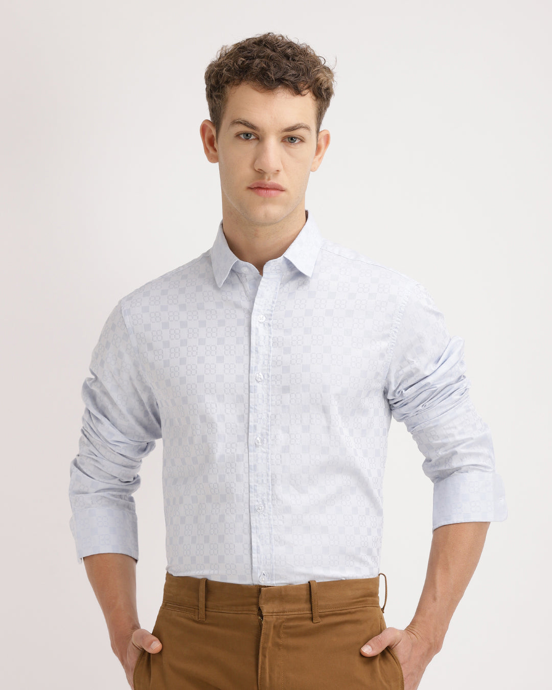 Torin - Regular Fit Dobby Geometric Print Shirt