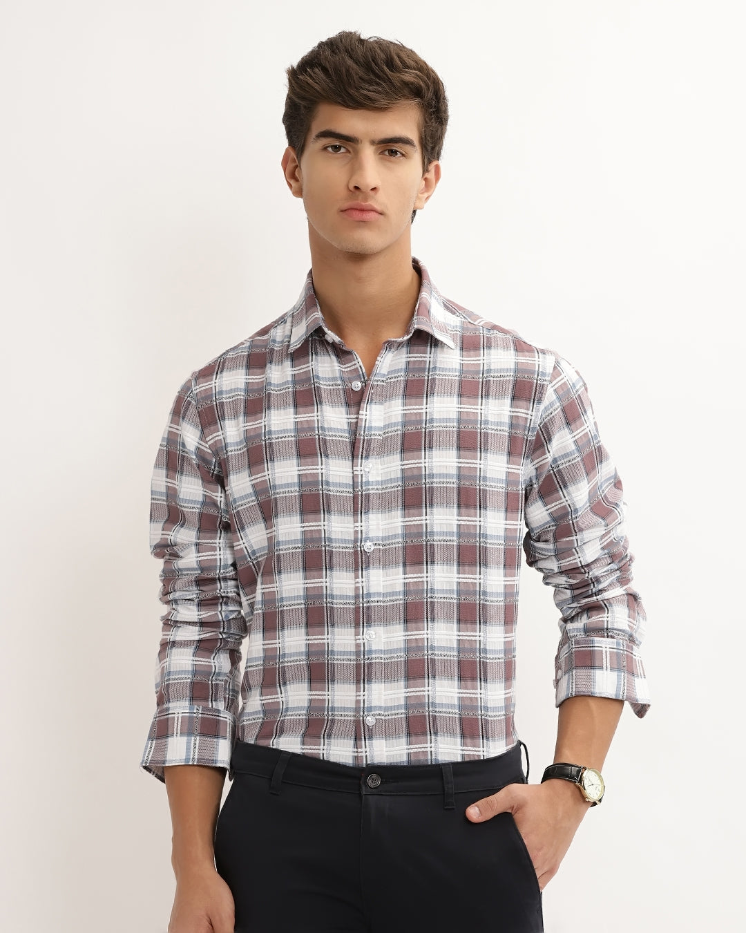 Torin - Regular Fit Dobby Checked Shirt
