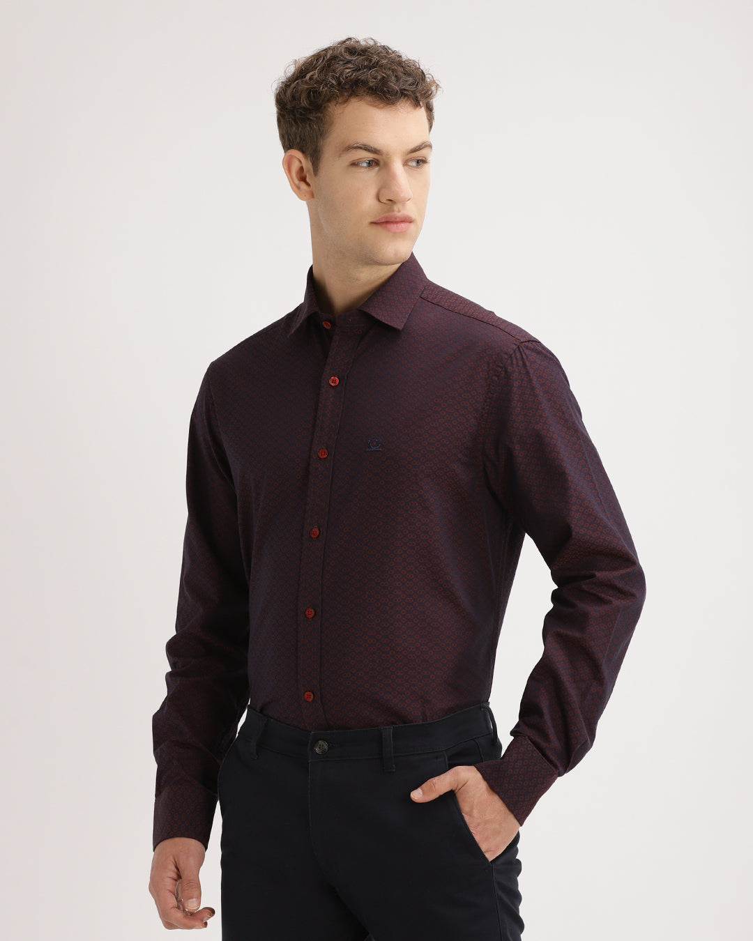 Torin - Regular Fit Dobby Geometric Print Shirt