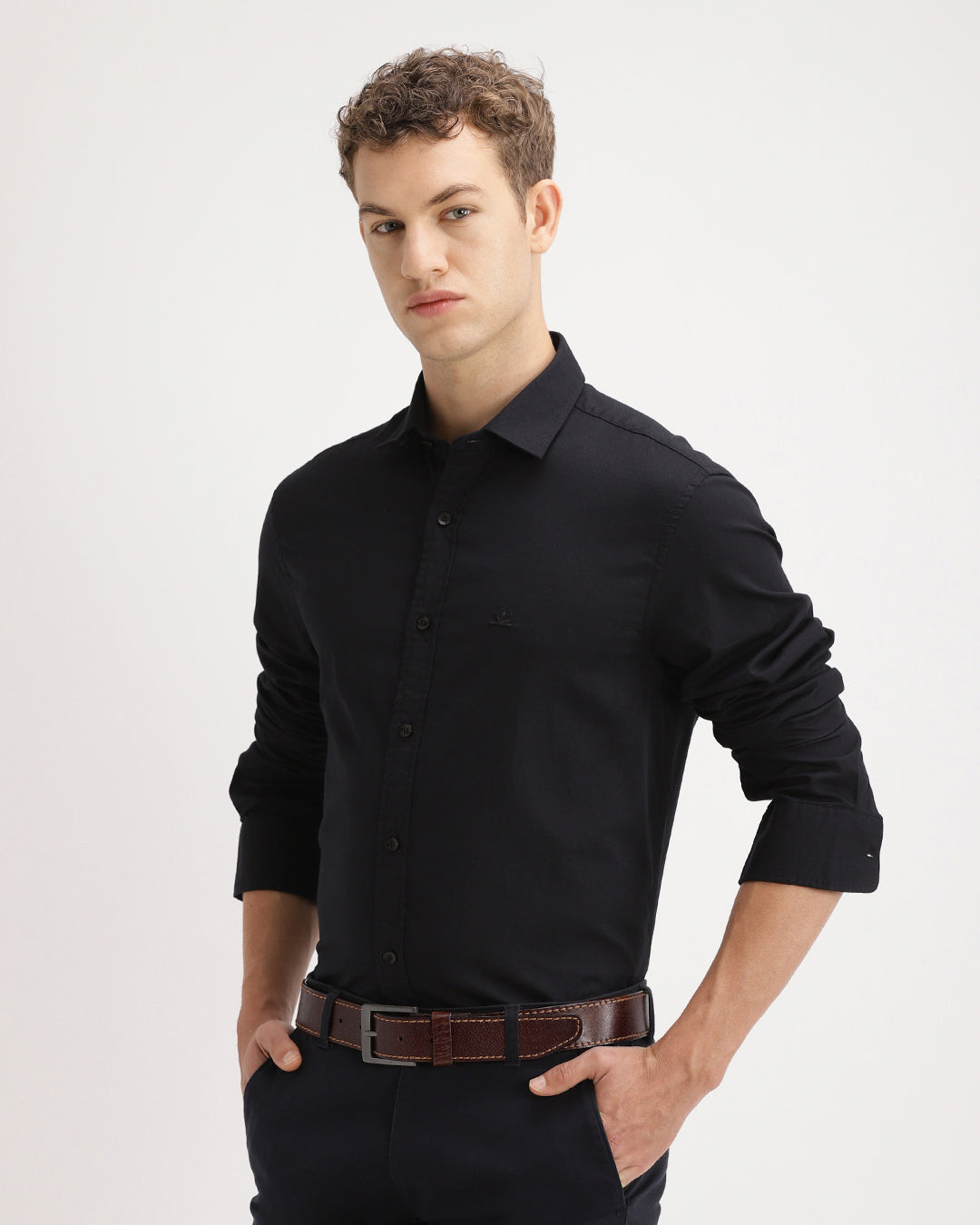 Drixel- Regular Fit Satin Plain Shirt