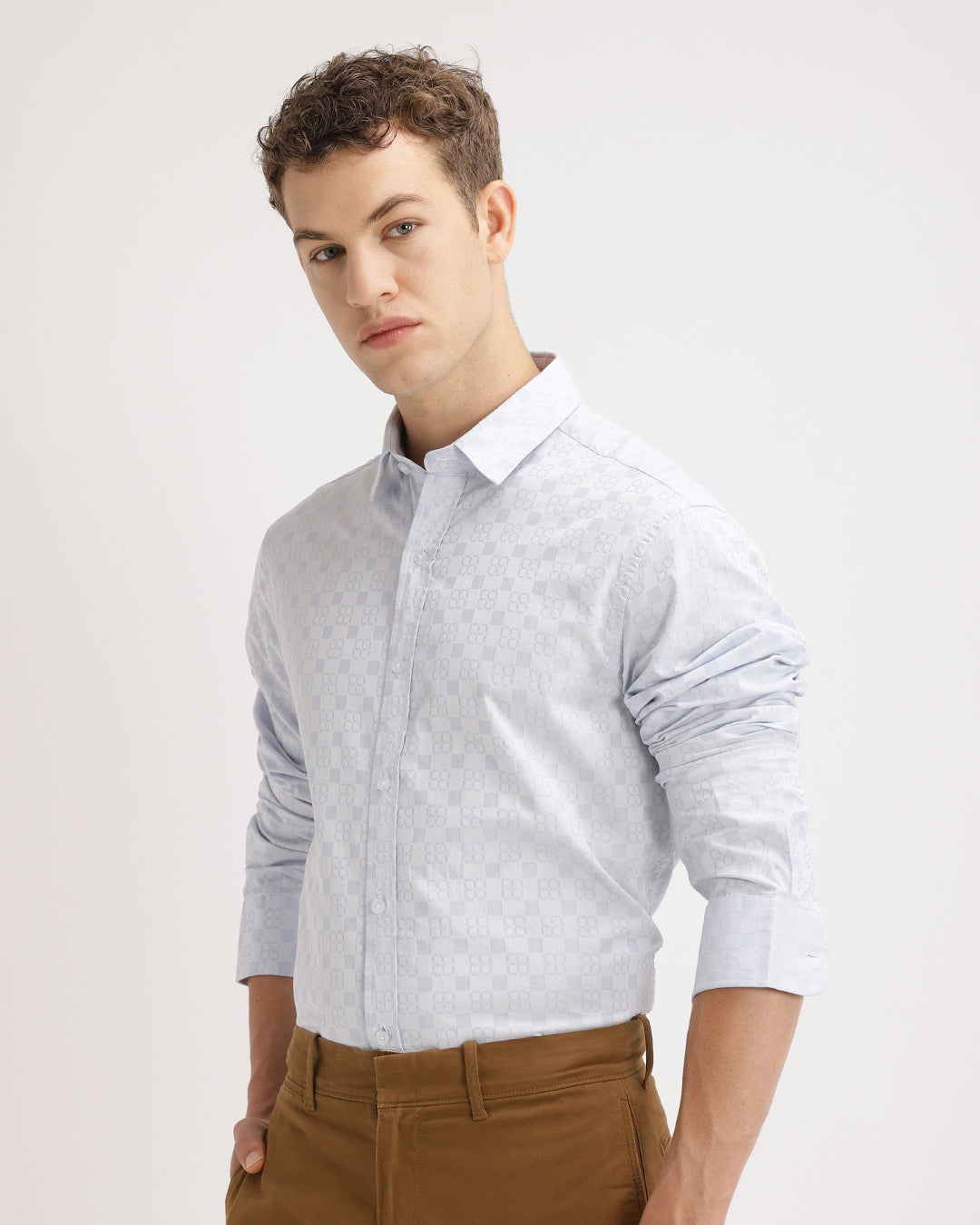 Torin - Regular Fit Dobby Geometric Print Shirt