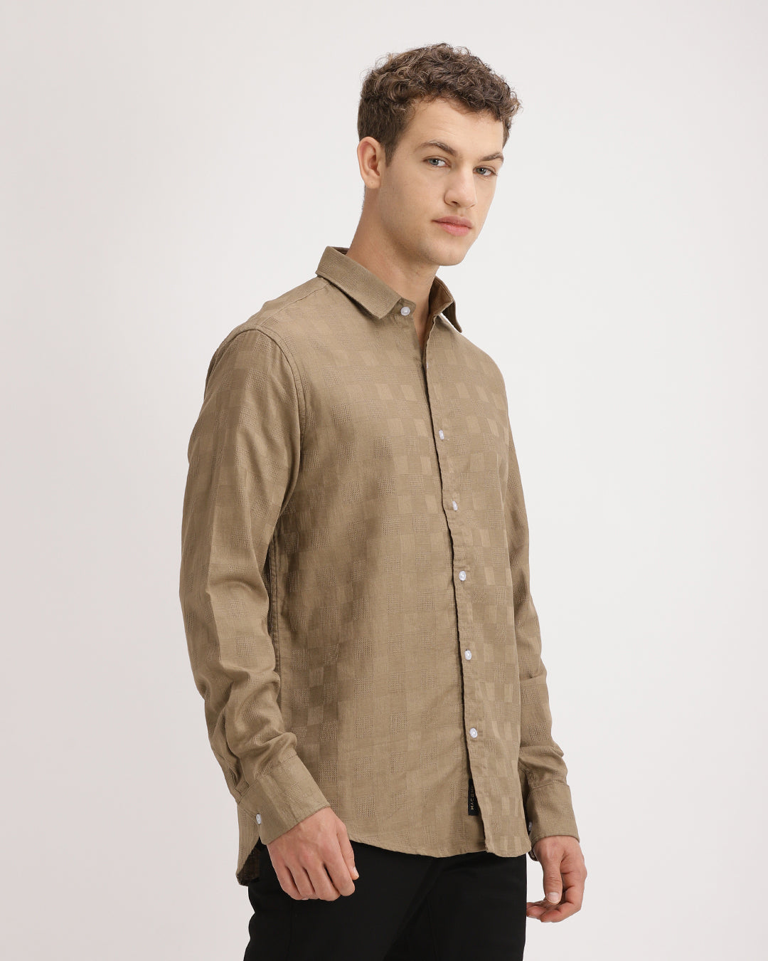 Rivon - Regular Fit Dobby Checked Shirt