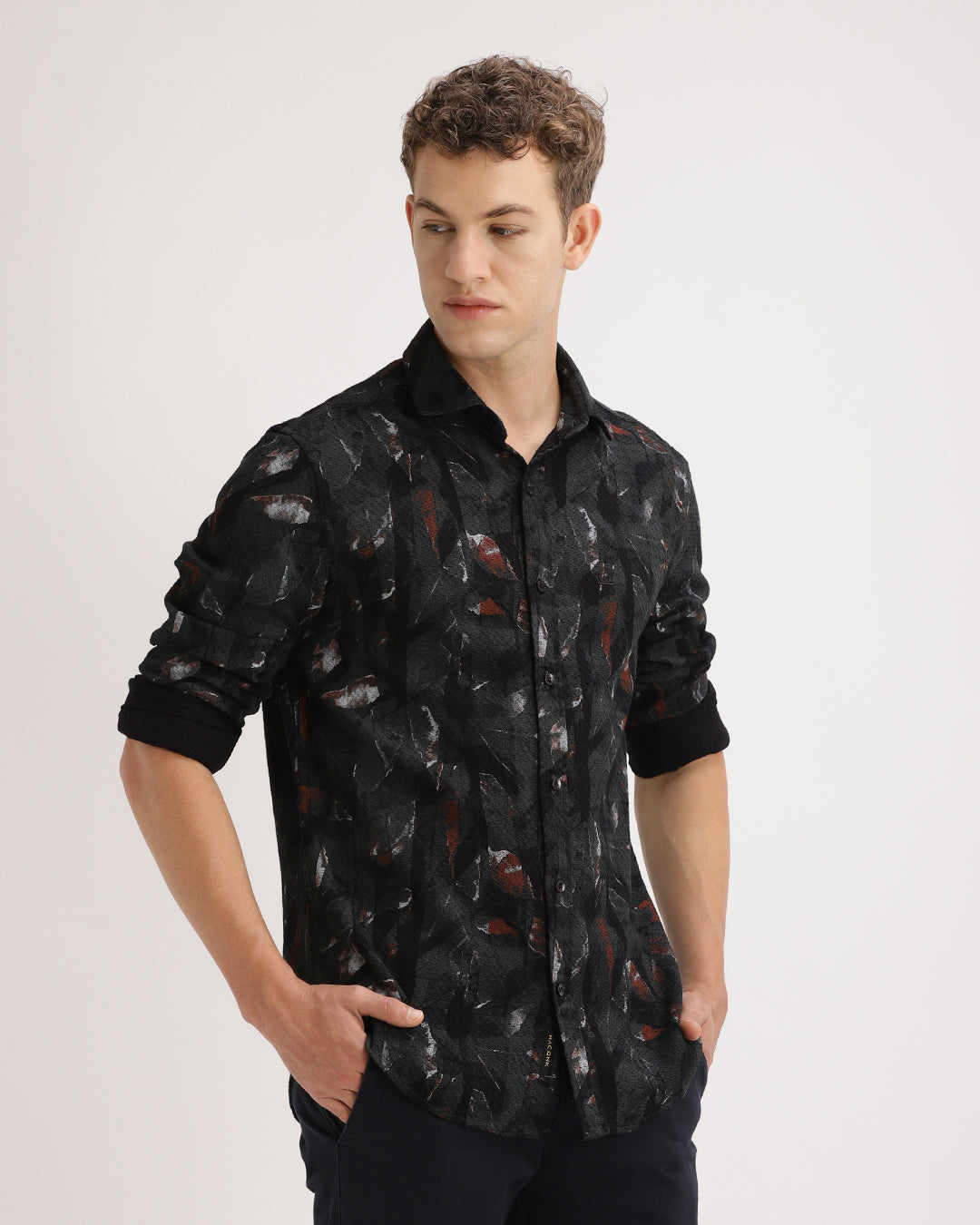 Torin - Regular Fit Dobby Geometric Print Shirt
