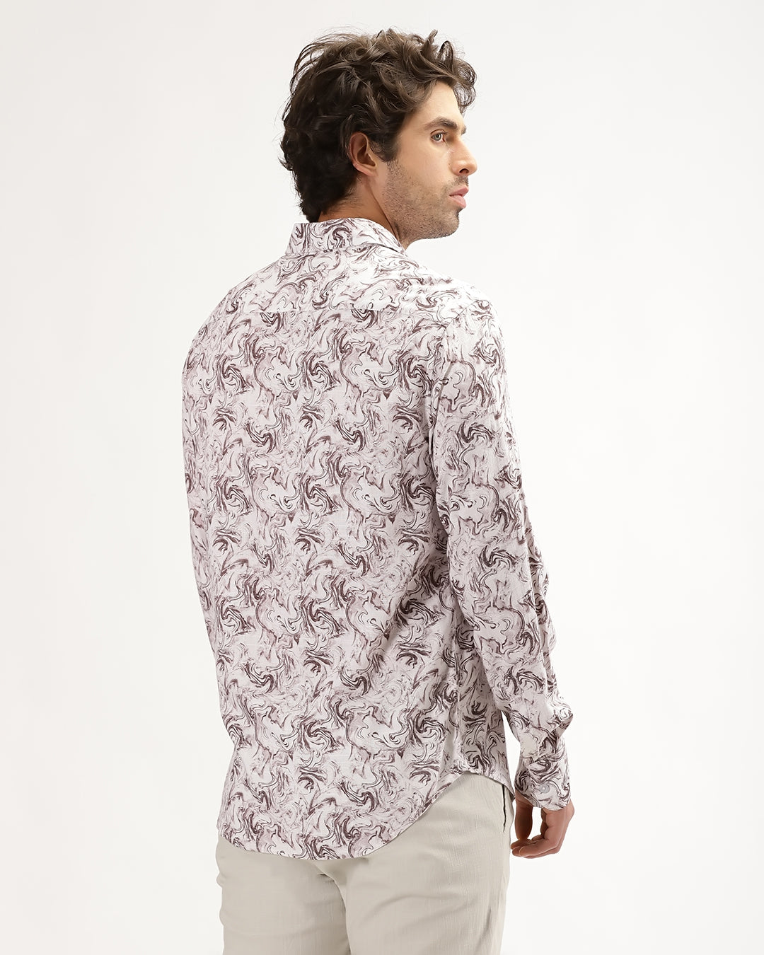 Cirex -  Regular Fit Viscose Abstract Print Shirt