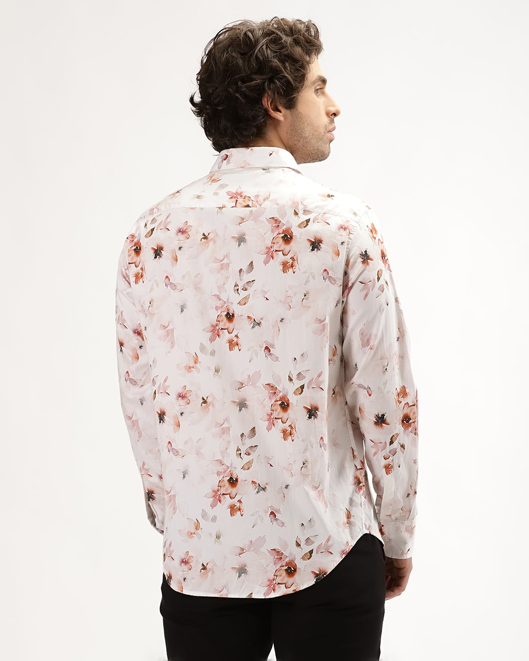 Velin- Regular Fit Satin Floral Print Shirt