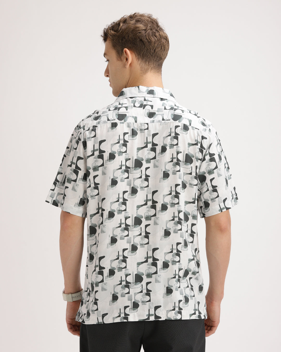Cirex -  Regular Fit Viscose Abstract Print Shirt
