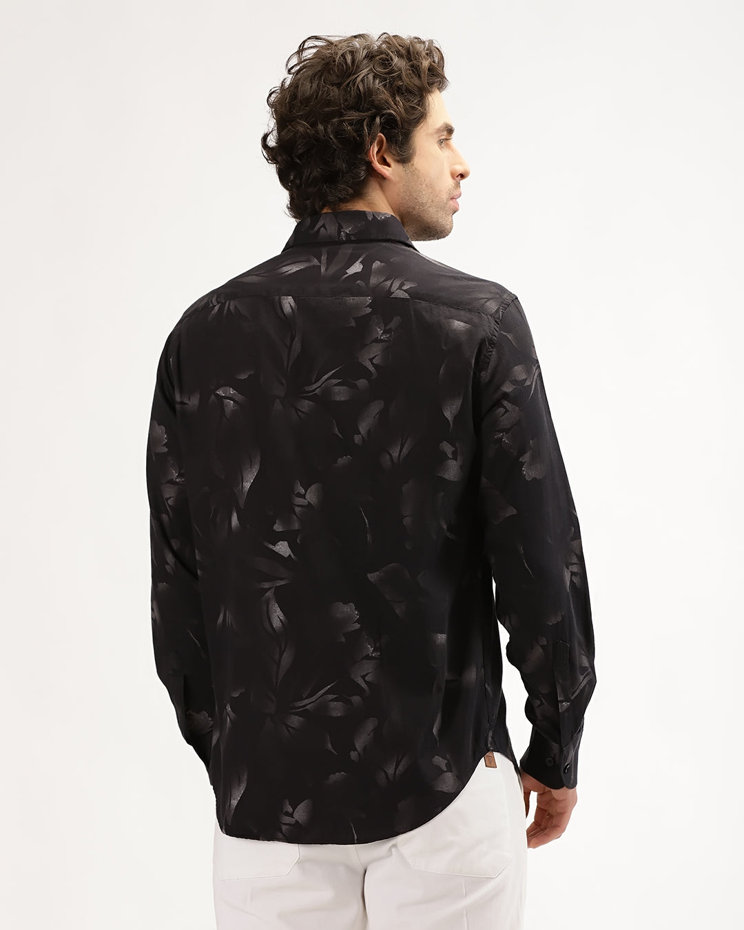 Velin- Regular Fit Satin Floral Print Shirt