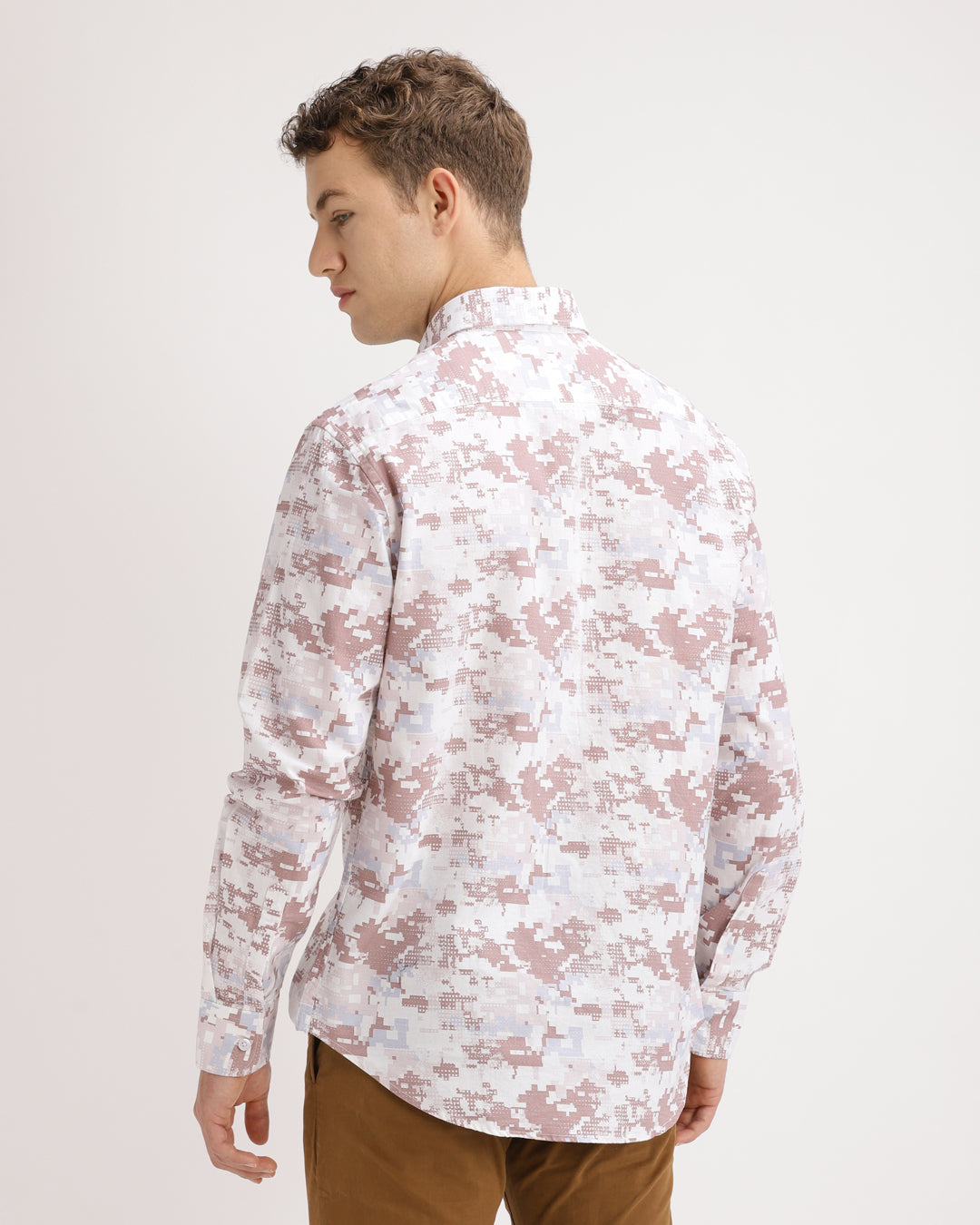 Oxlen - Regular Fit Abstract Print Shirt