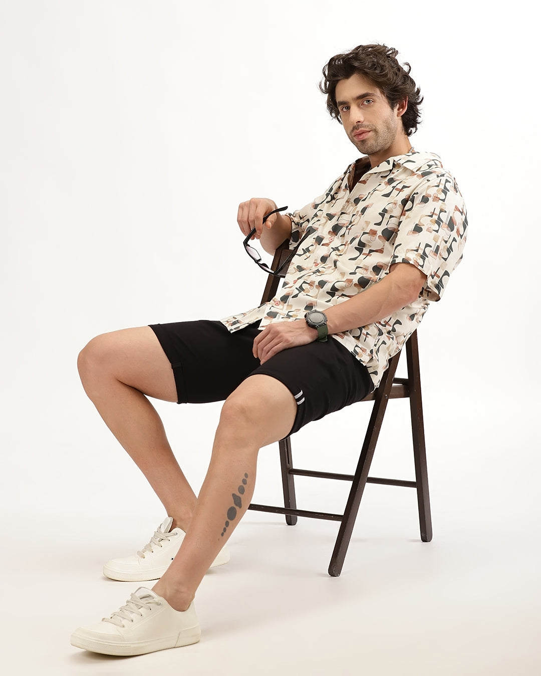 Cirex -  Regular Fit Viscose Abstract Print Shirt