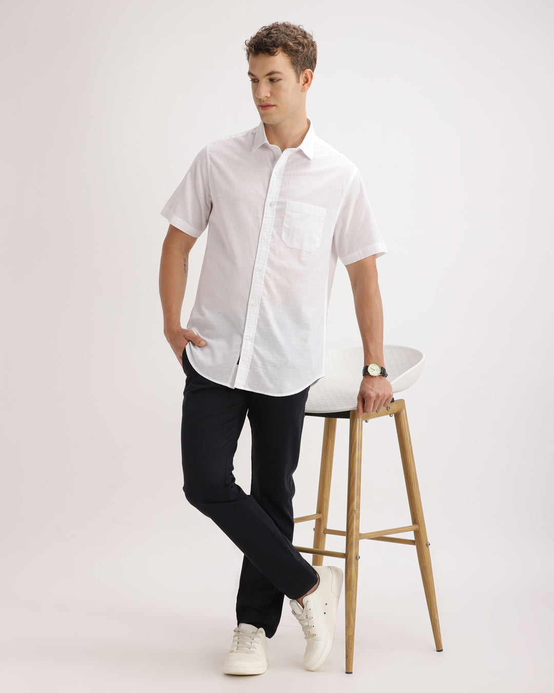 Drixel- Regular Fit Satin Plain Shirt