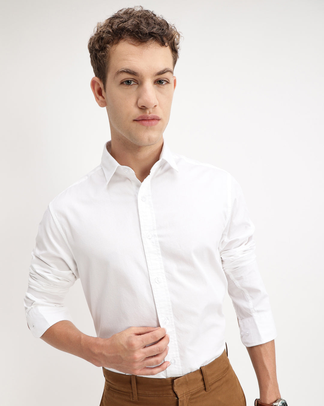 Drixel- Regular Fit Satin Plain Shirt