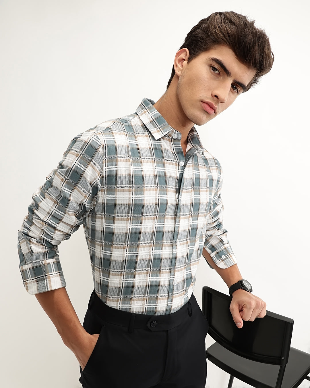 Torin - Regular Fit Dobby Checked Shirt