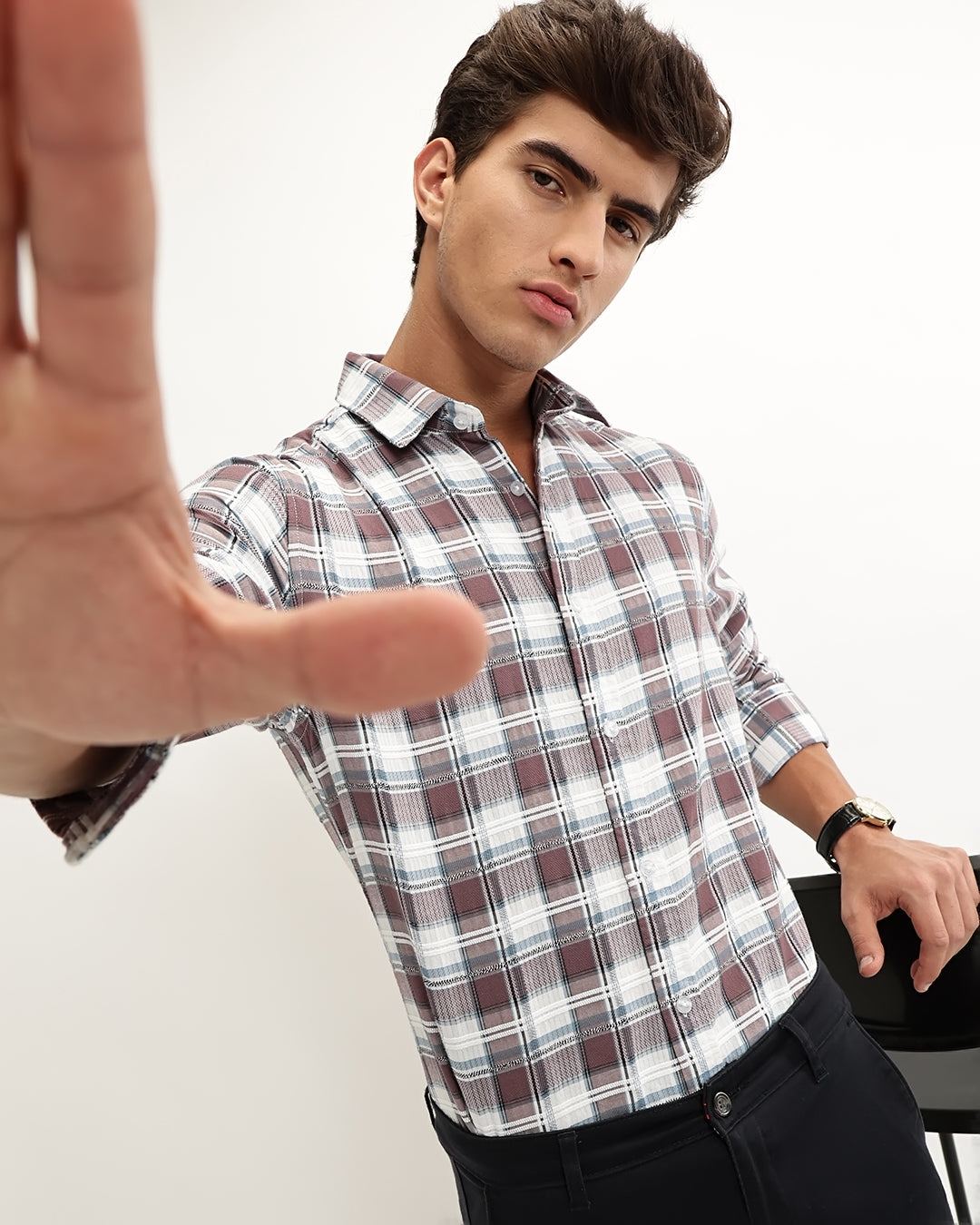 Torin - Regular Fit Dobby Checked Shirt