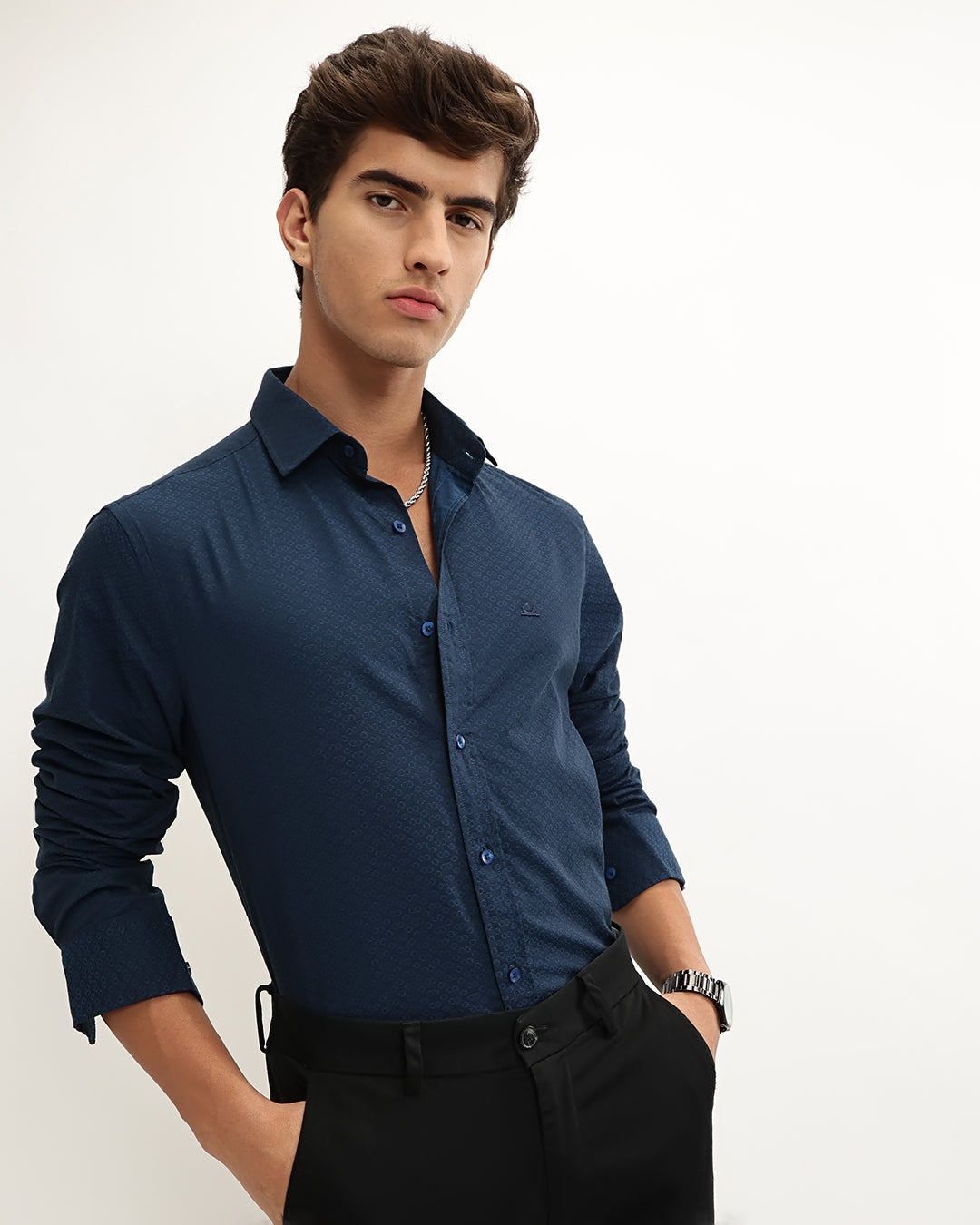 Torin - Regular Fit Dobby Geometric Print Shirt