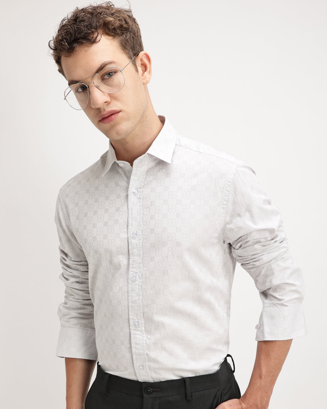 Torin - Regular Fit Dobby Geometric Print Shirt