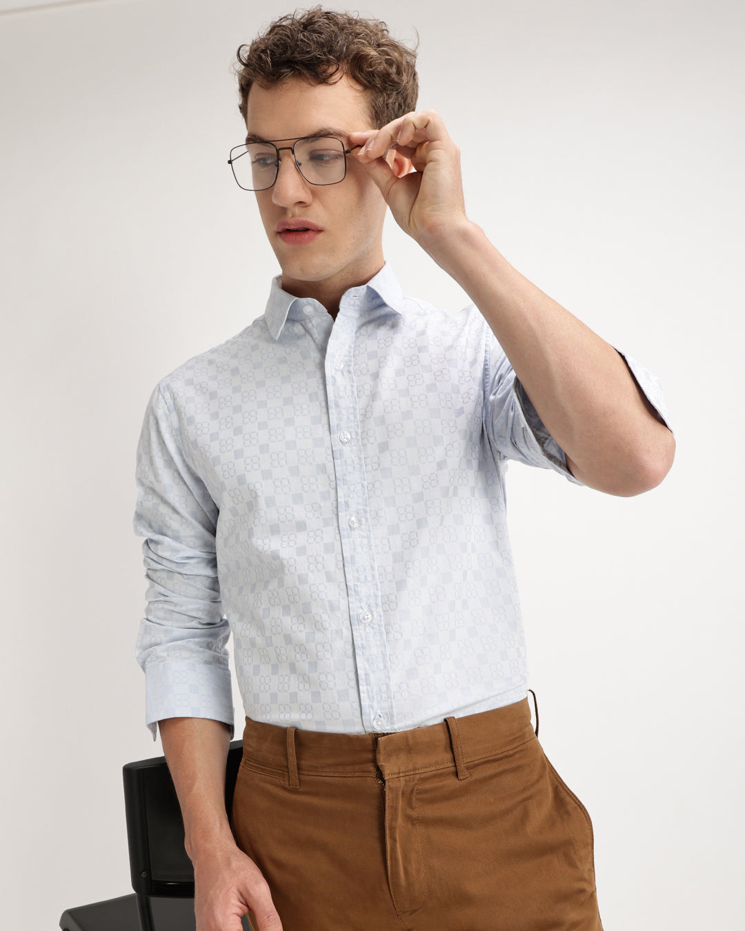 Torin - Regular Fit Dobby Geometric Print Shirt