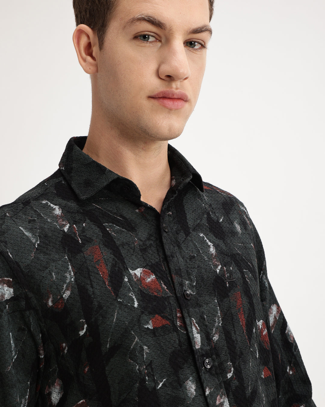 Torin - Regular Fit Dobby Geometric Print Shirt