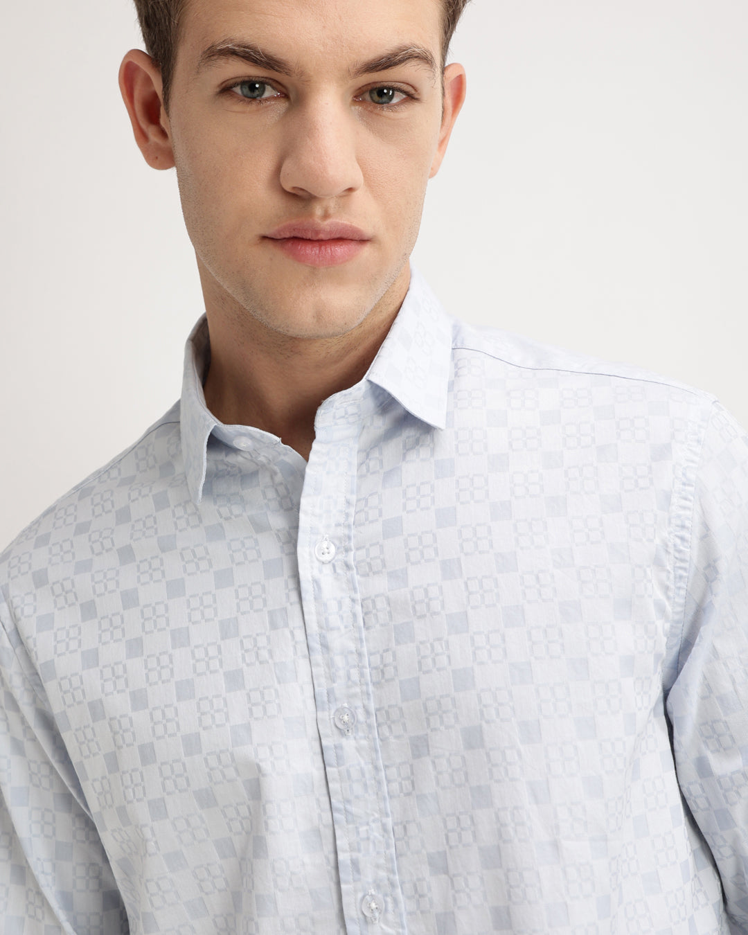 Torin - Regular Fit Dobby Geometric Print Shirt