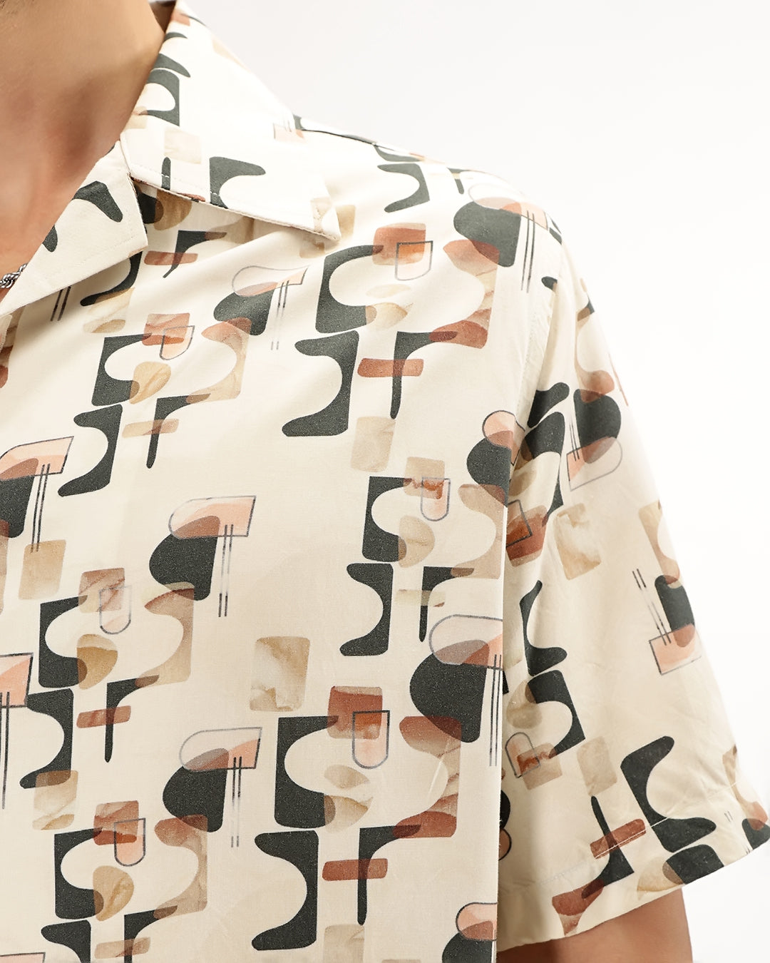 Cirex -  Regular Fit Viscose Abstract Print Shirt