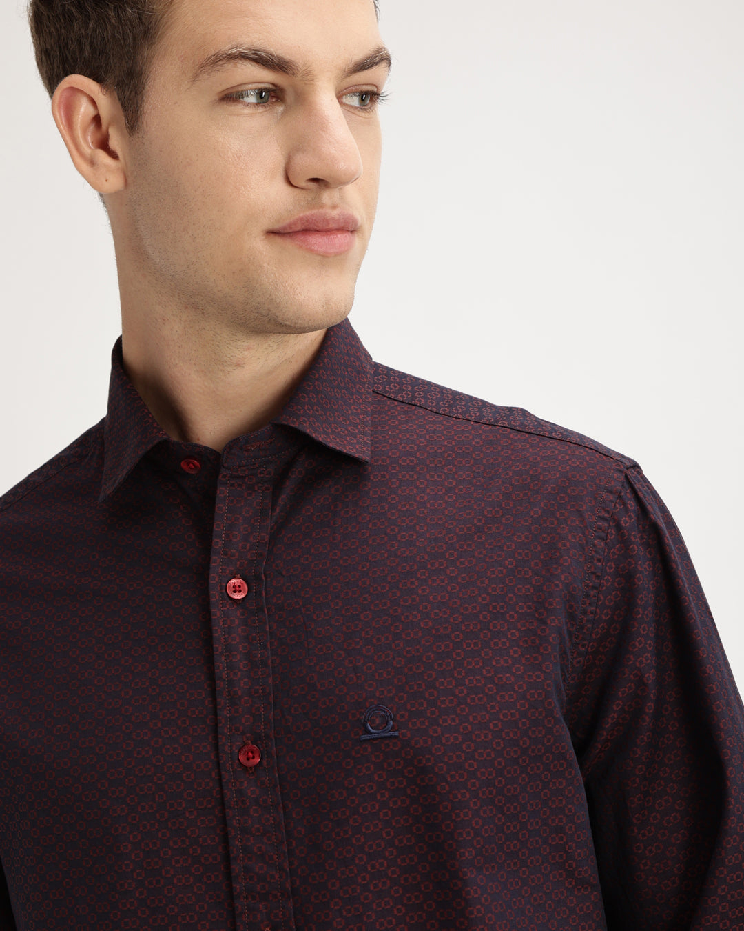 Torin - Regular Fit Dobby Geometric Print Shirt