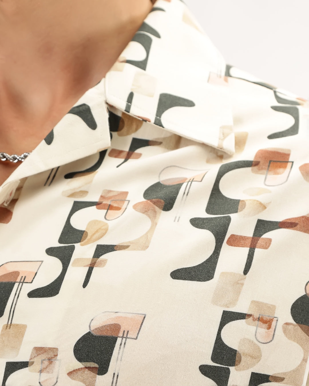 Cirex -  Regular Fit Viscose Abstract Print Shirt