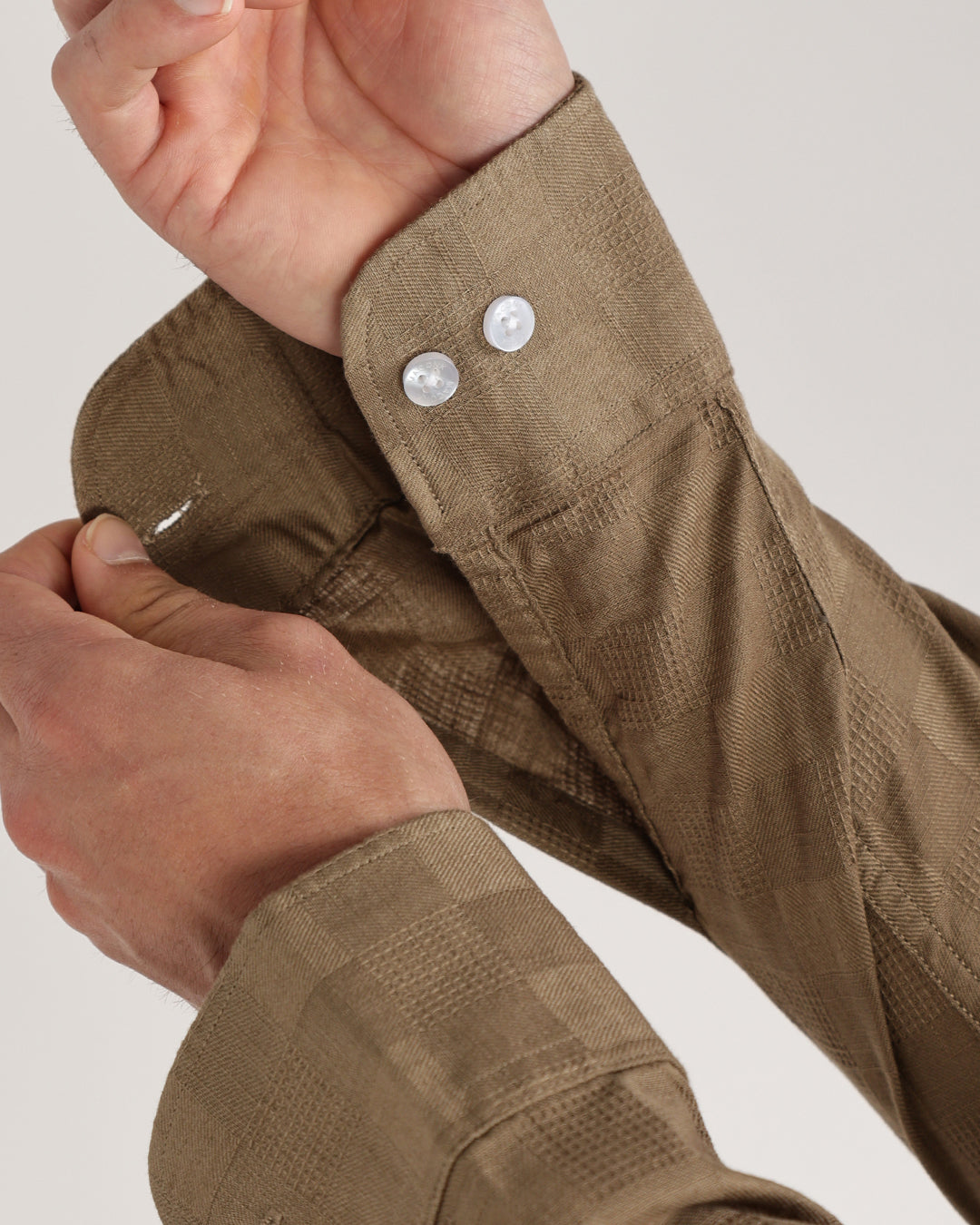 Rivon - Regular Fit Dobby Checked Shirt