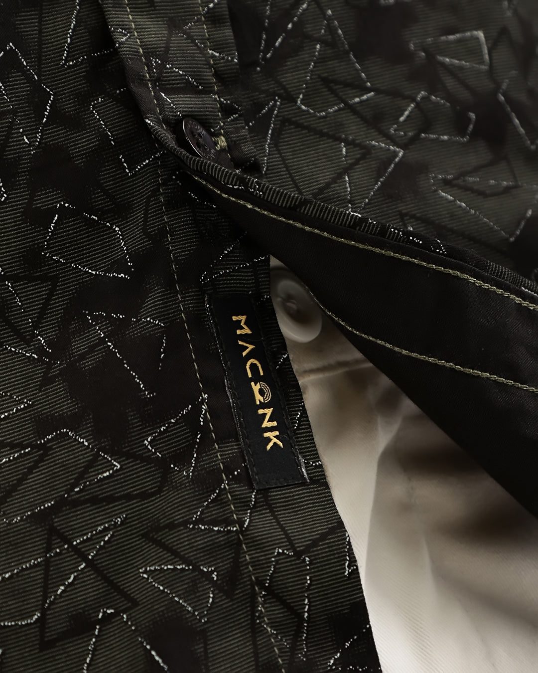 Velin- Regular Fit Satin Geometric Print Shirt